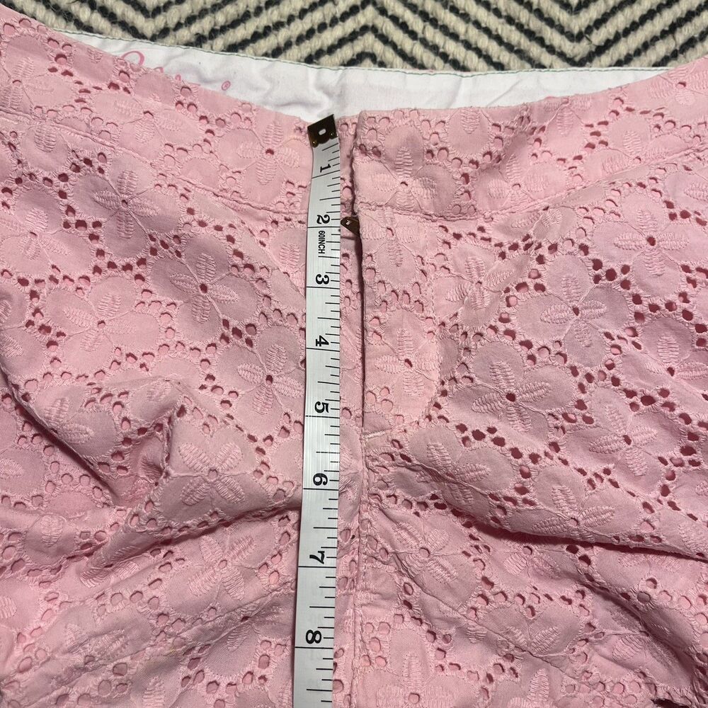 LILLY PULITZER BUTTERCUP Cabana Pink Charleston Eyelet Scallop Hem Shorts - Picture 7 of 8